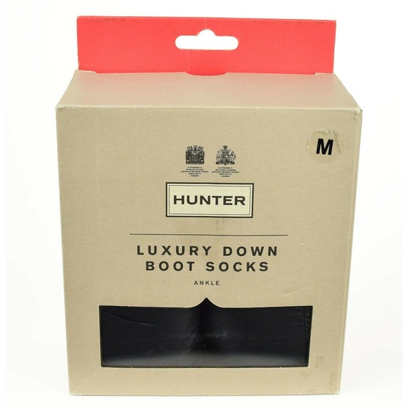 HUNTER Black CHELSEA Down Fill ANKLE Socks MEDIUM - Picture 1 of 4